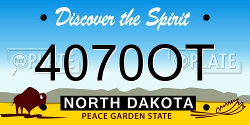 4070OT North Dakota License Plate