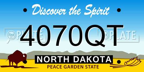 4070QT North Dakota License Plate