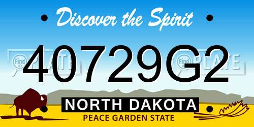 40729G2 North Dakota License Plate