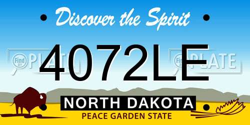 4072LE North Dakota License Plate