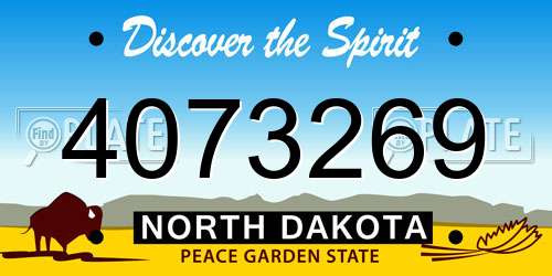 4073269 North Dakota License Plate