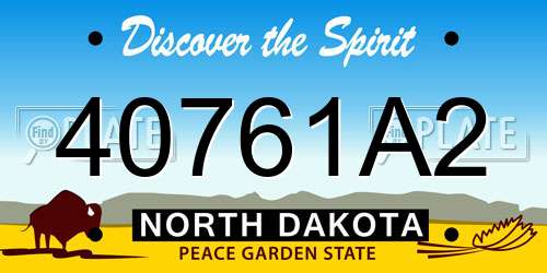 40761A2 North Dakota License Plate