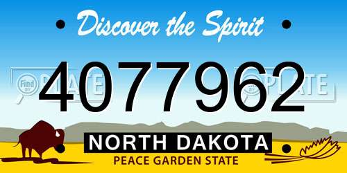 4077962 North Dakota License Plate