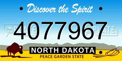 4077967 North Dakota License Plate