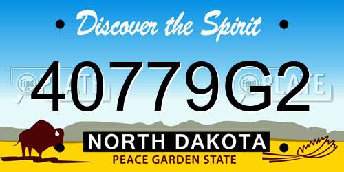 40779G2 North Dakota License Plate