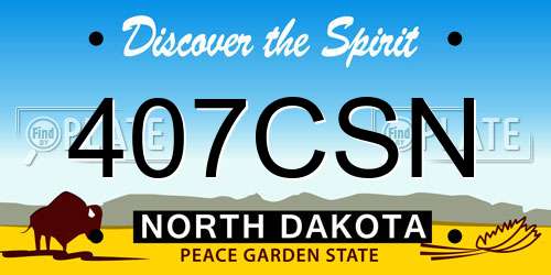 407CSN North Dakota License Plate