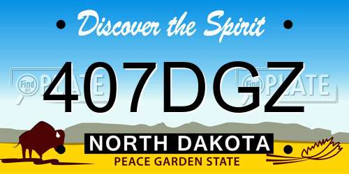 407DGZ North Dakota License Plate