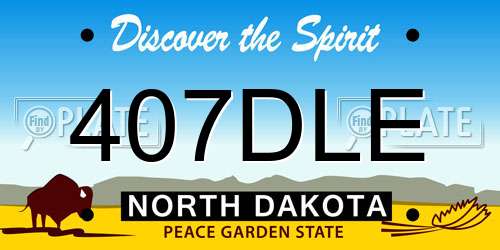407DLE North Dakota License Plate