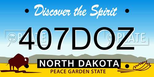 407DOZ North Dakota License Plate
