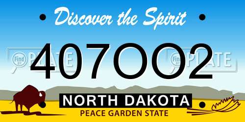 407OO2 North Dakota License Plate