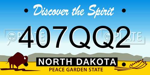 407QQ2 North Dakota License Plate