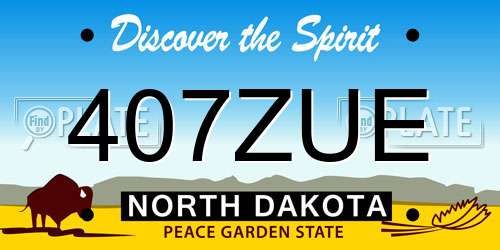 407ZUE North Dakota License Plate