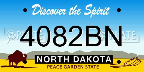 4082BN North Dakota License Plate