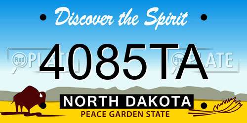 4085TA North Dakota License Plate