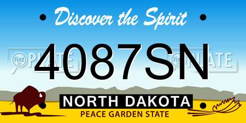 4087SN North Dakota License Plate