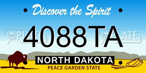 4088TA North Dakota License Plate