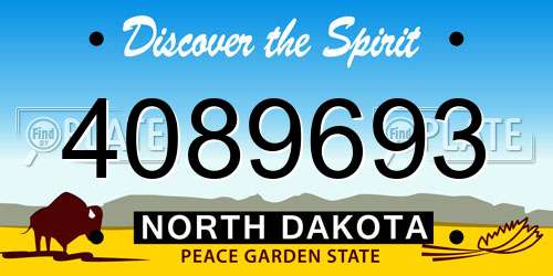 4089693 North Dakota License Plate