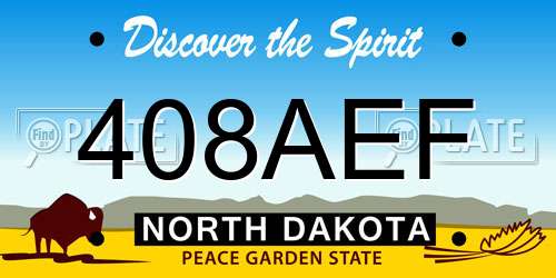 408AEF North Dakota License Plate