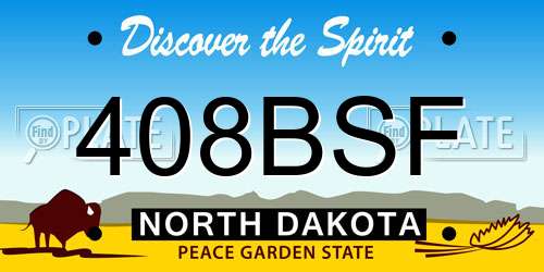 408BSF North Dakota License Plate
