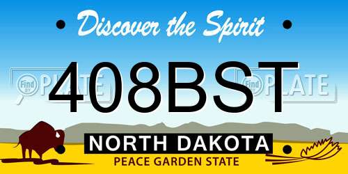 408BST North Dakota License Plate