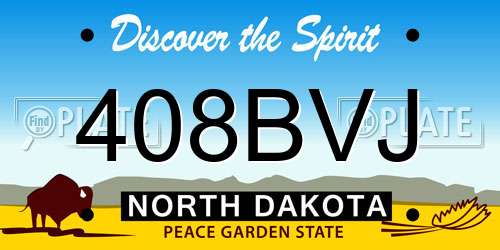 408BVJ North Dakota License Plate