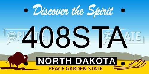 408STA North Dakota License Plate