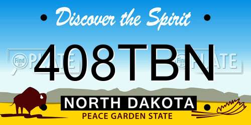 408TBN North Dakota License Plate