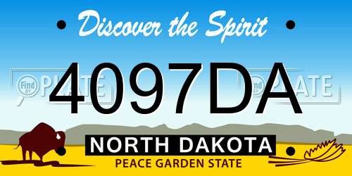 4097DA North Dakota License Plate