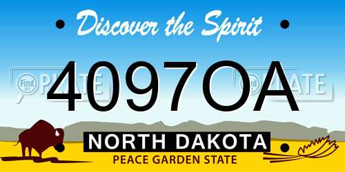 4097OA North Dakota License Plate