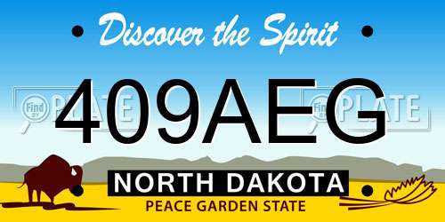 409AEG North Dakota License Plate