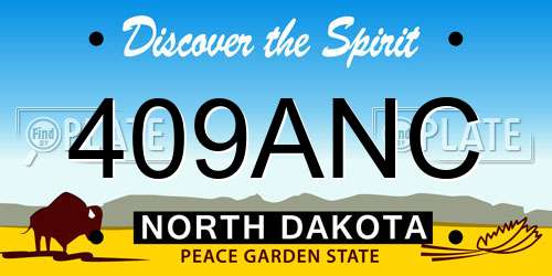 409ANC North Dakota License Plate
