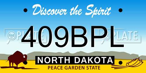 409BPL North Dakota License Plate