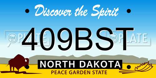 409BST North Dakota License Plate