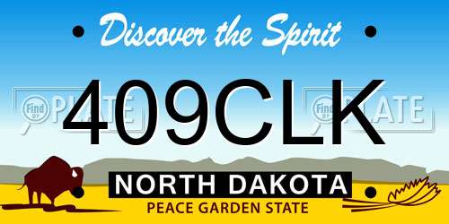 409CLK North Dakota License Plate