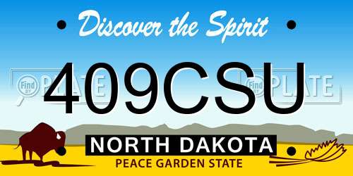 409CSU North Dakota License Plate