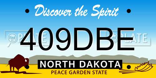 409DBE North Dakota License Plate