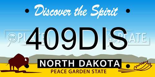 409DIS North Dakota License Plate