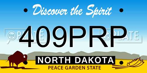 409PRP North Dakota License Plate