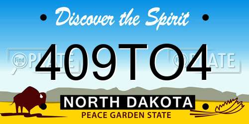 409TO4 North Dakota License Plate