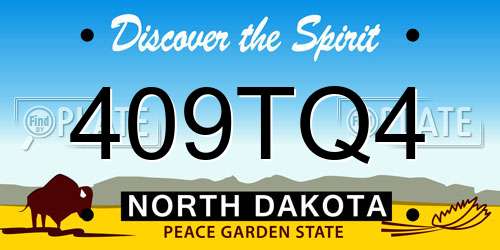 409TQ4 North Dakota License Plate