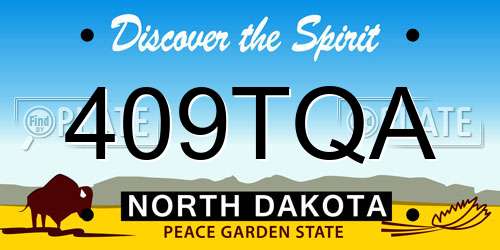 409TQA North Dakota License Plate