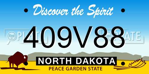 409V88 North Dakota License Plate