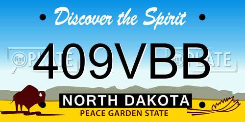 409VBB North Dakota License Plate