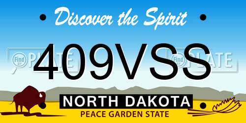 409VSS North Dakota License Plate