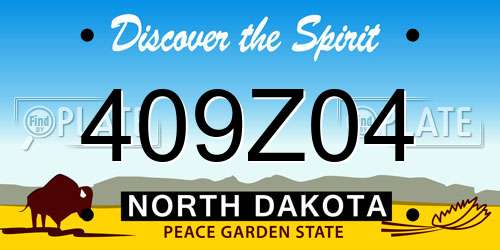 409Z04 North Dakota License Plate
