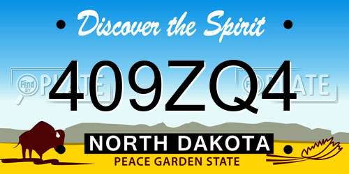 409ZQ4 North Dakota License Plate