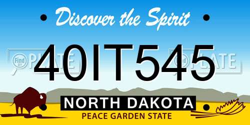 40IT545 North Dakota License Plate