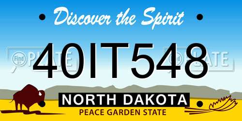 40IT548 North Dakota License Plate