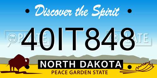40IT848 North Dakota License Plate