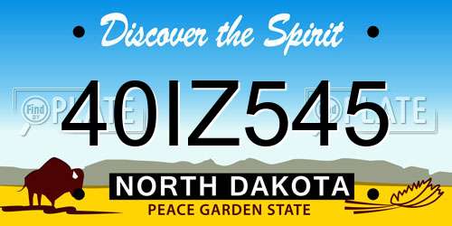 40IZ545 North Dakota License Plate
